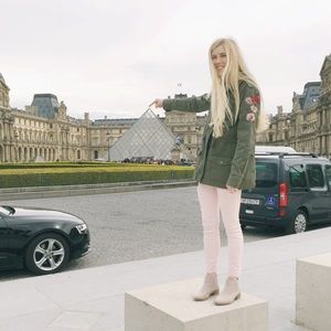 Floral detail military jacket